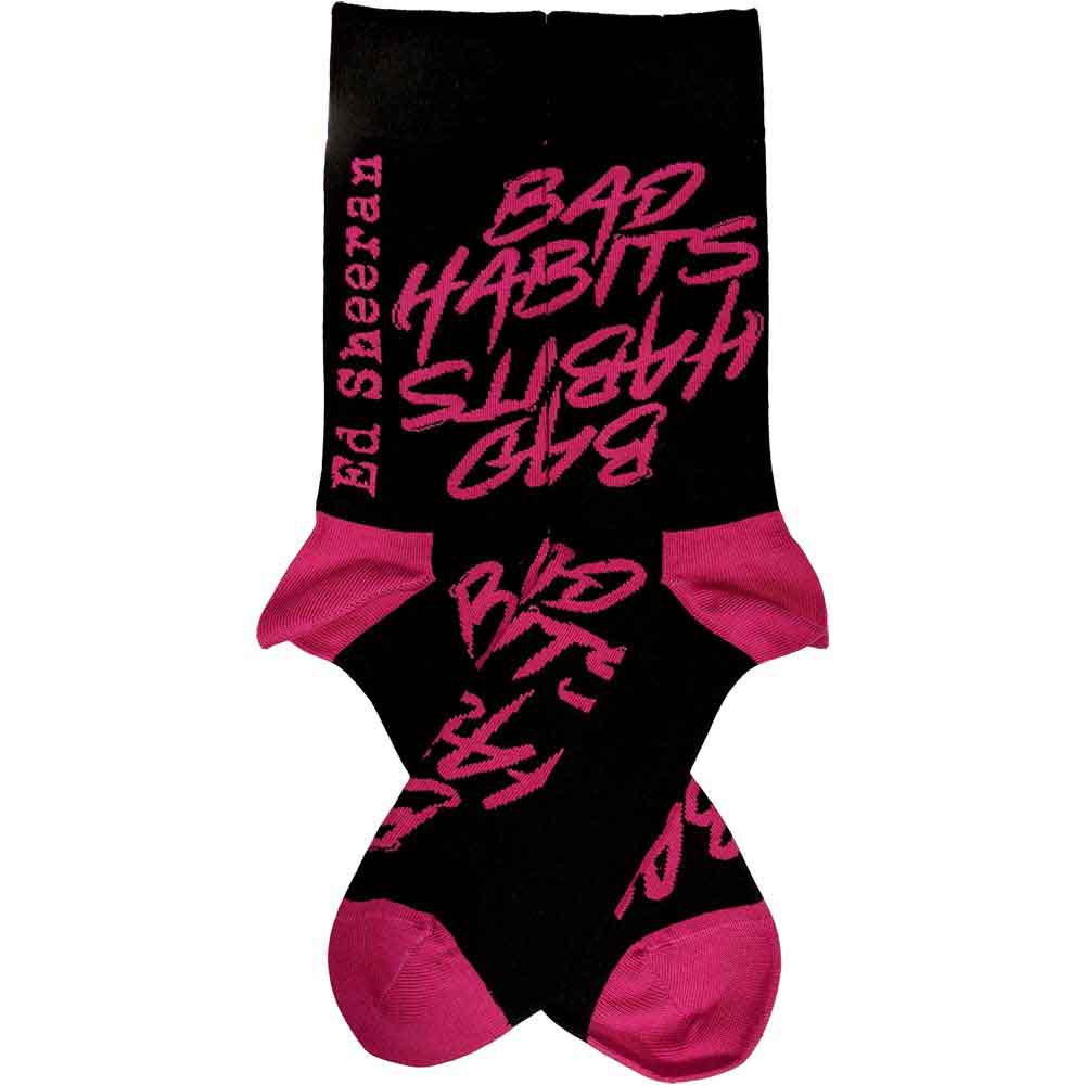 Ed Sheeran Unisex Ankle Socks: Bad Habits (Black) (UK Size 7 - 11)