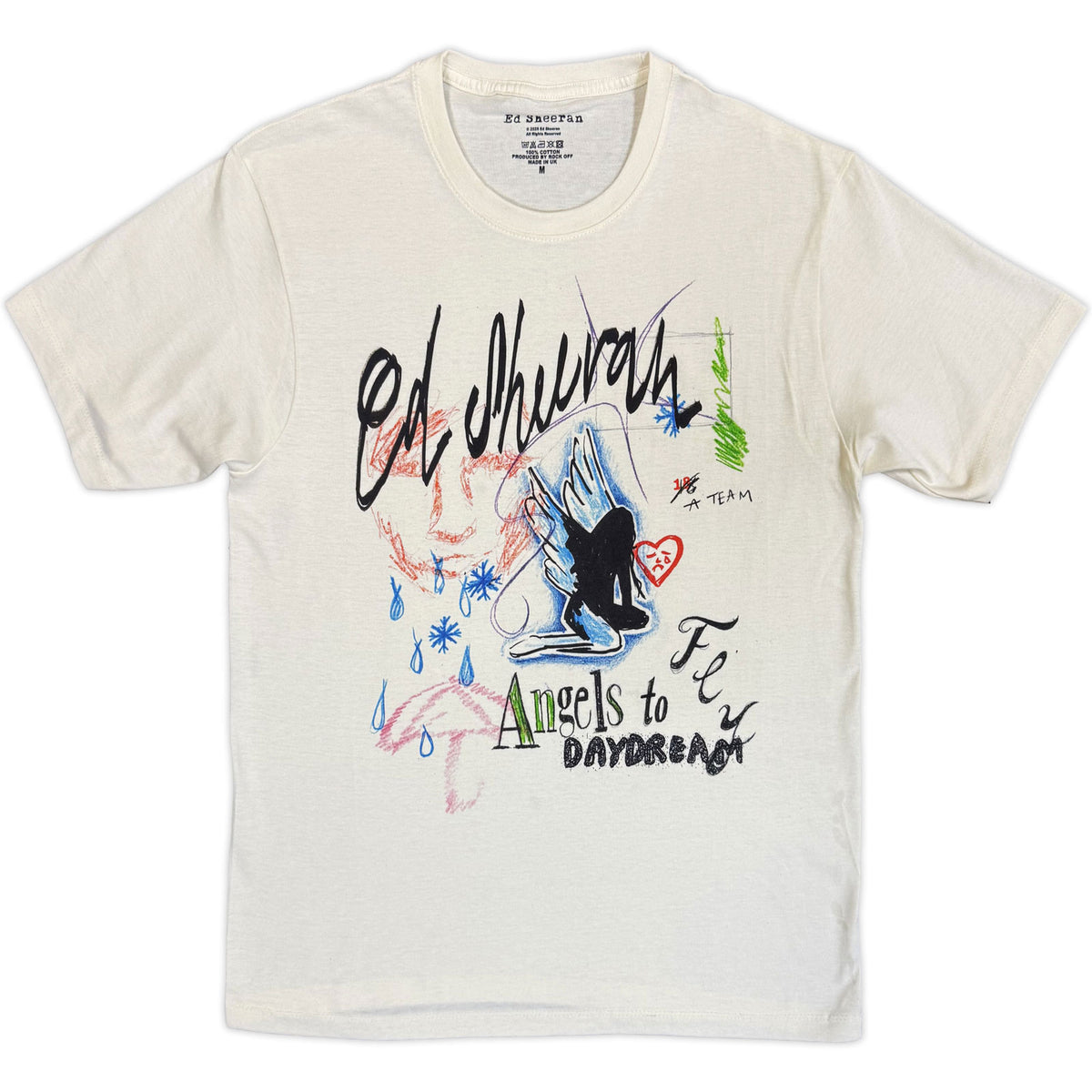 Ed Sheeran Unisex T-Shirt: Angels To Daydream (Natural)