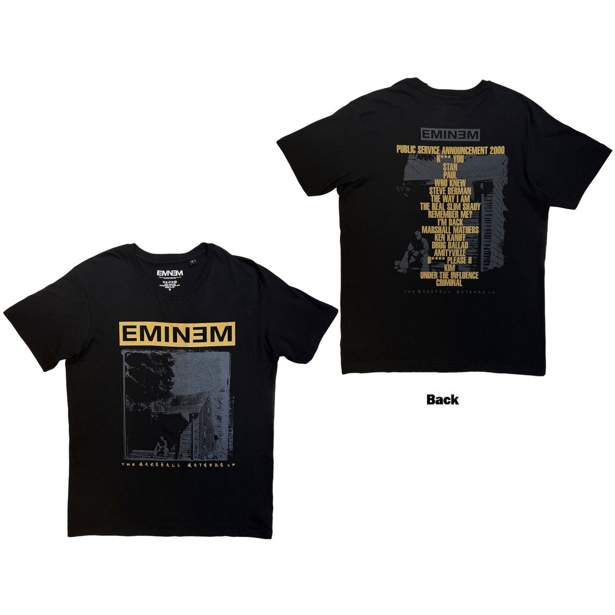 Eminem Unisex T-Shirt: The Marshall Mathers LP (Black) (Back Print)