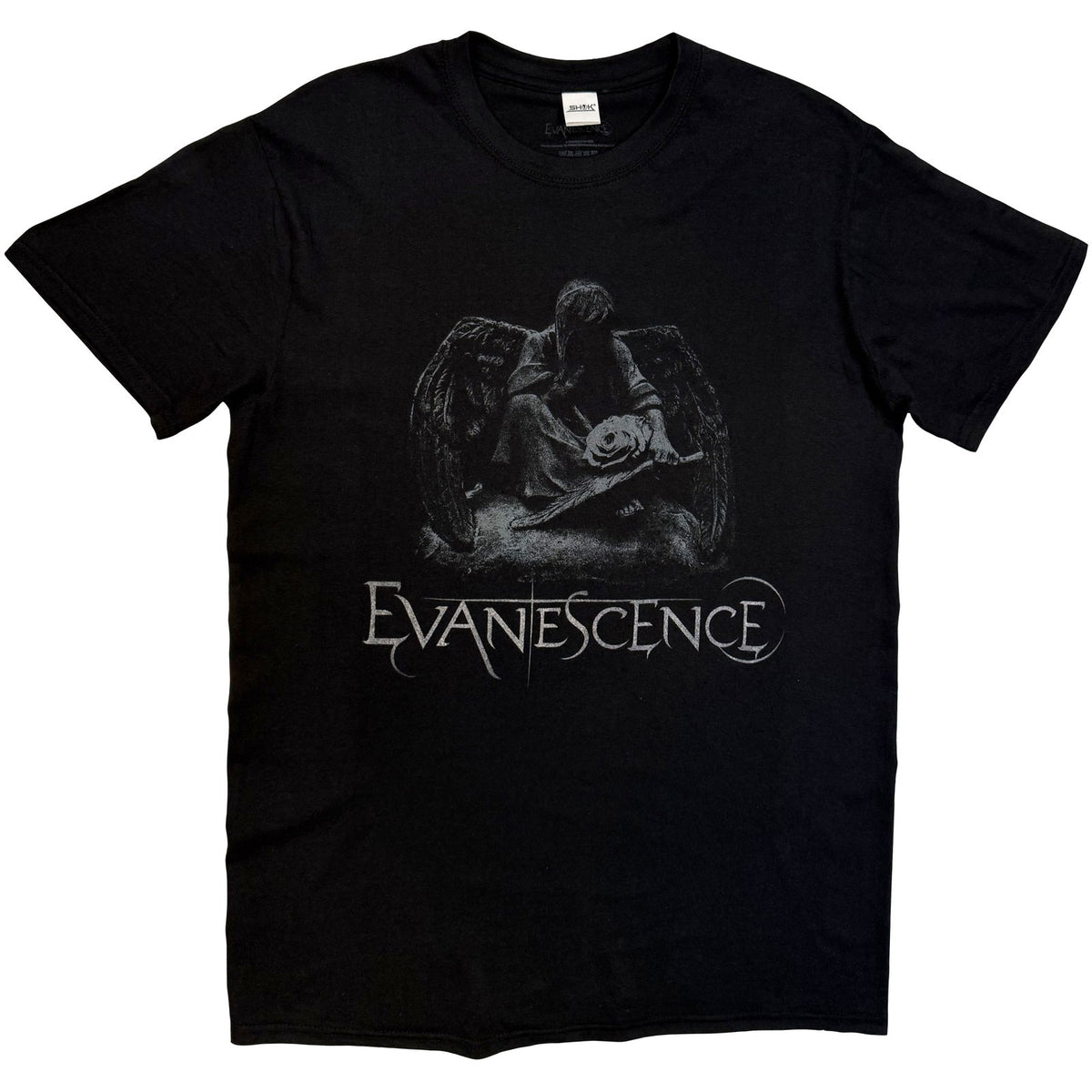 Evanescence Unisex T-Shirt: Angel Statue (Black)