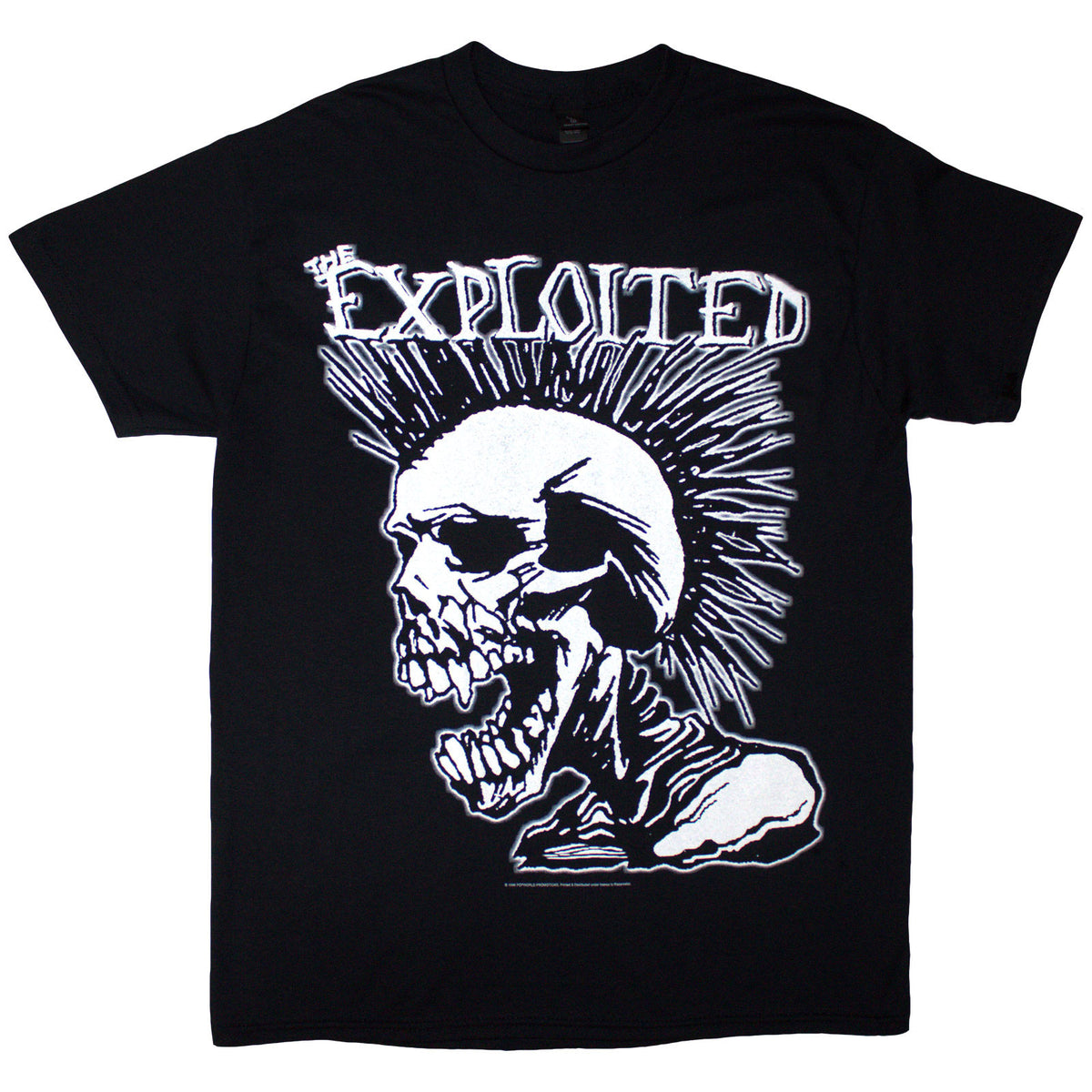 The Exploited Unisex T-Shirt: Mohican Skull (Black) (Back Print)