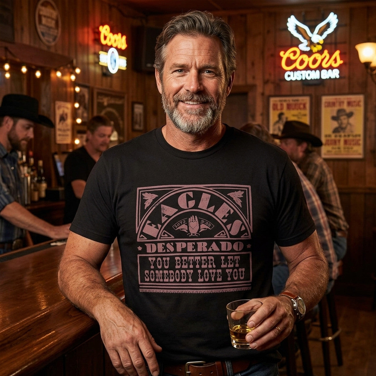 Eagles: Desperado Unisex Premium Carbon T-Shirt (Black)