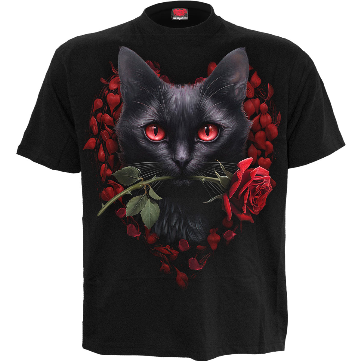 Spiral Unisex T-Shirt: Cat's Love (Black)