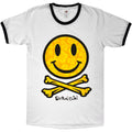 Fatboy Slim Unisex Ringer T-Shirt: Hawaiian Happy Face (White)