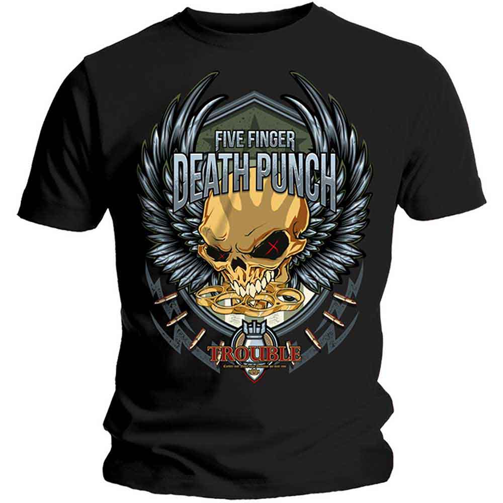 Five Finger Death Punch Unisex T-Shirt: Trouble (Black)