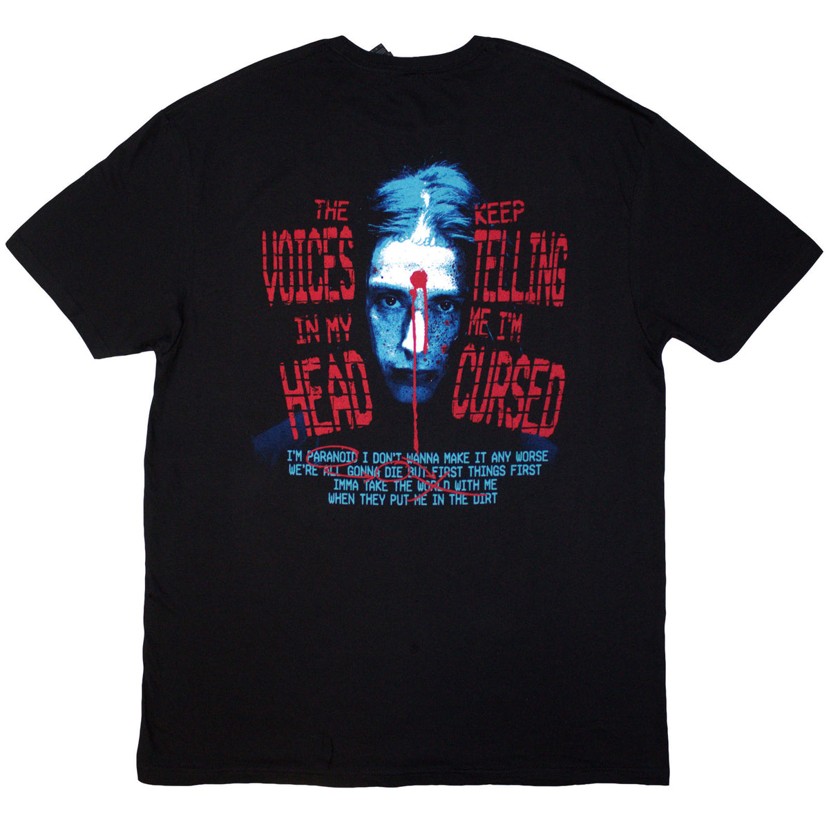 Falling In Reverse Unisex T-Shirt: Voice Collage (Black) (Back Print)
