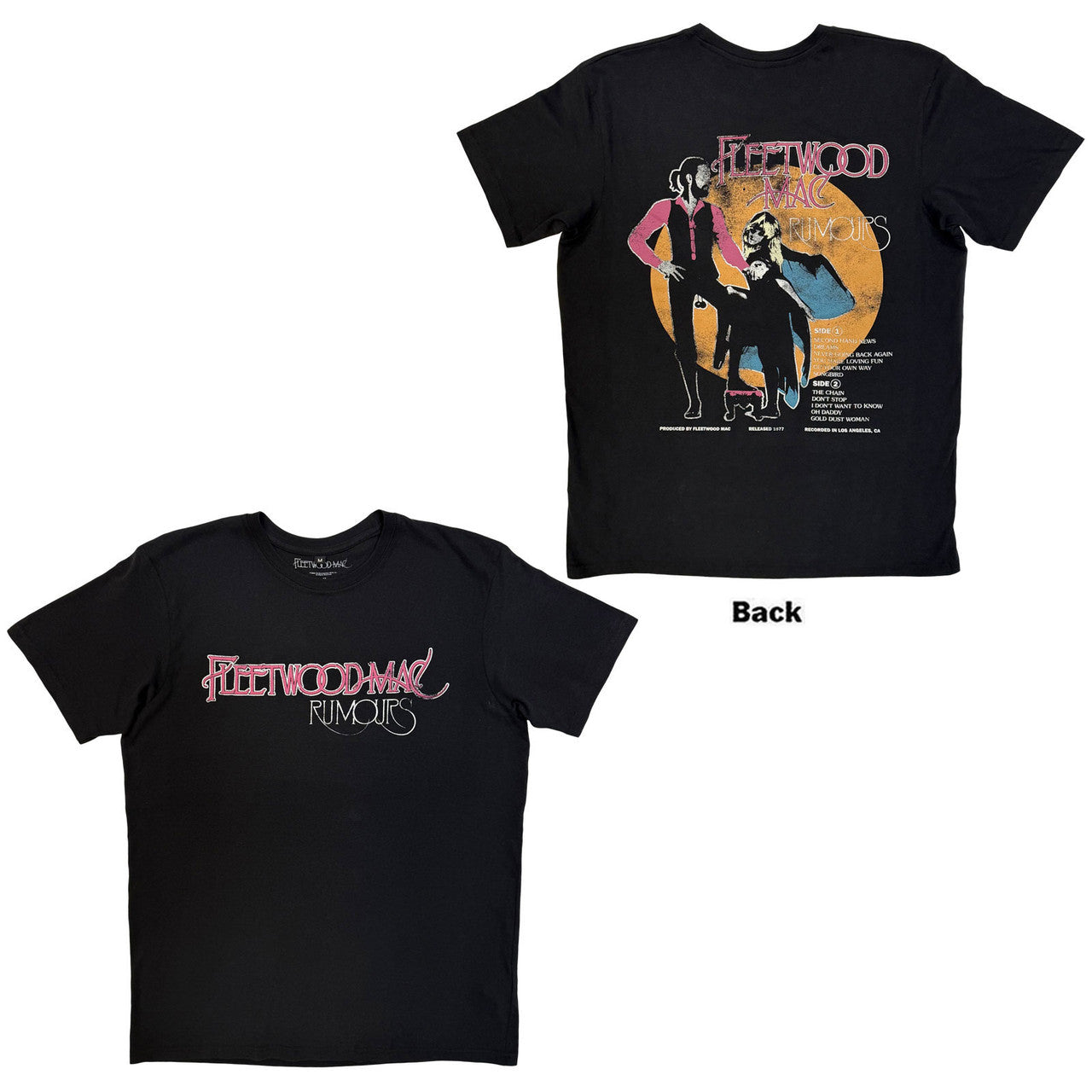 Fleetwood Mac: Rumours Unisex Premium Carbon T-Shirt (Black) (Back Print)