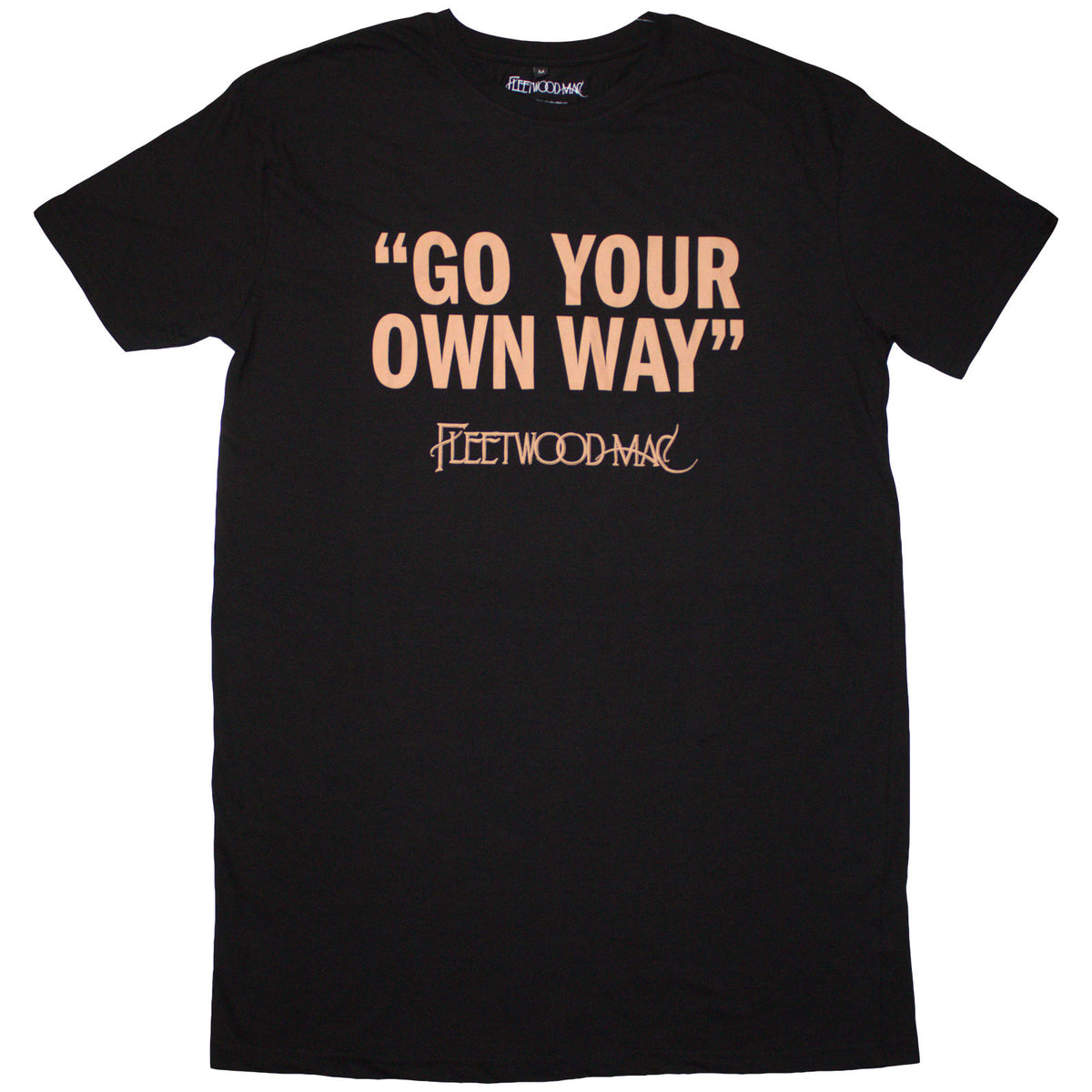 Fleetwood Mac Ladies T-Shirt Dress: Go Your Own Way (Black)