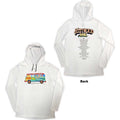 Fleetwood Mac Unisex Pullover Hoodie: Albums Bus Lightweight (White) (Back Print & Ex-Tour)