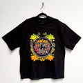 Fleetwood Mac Unisex Oversized Boxy T-Shirt: Circle Floral Logo (Black)
