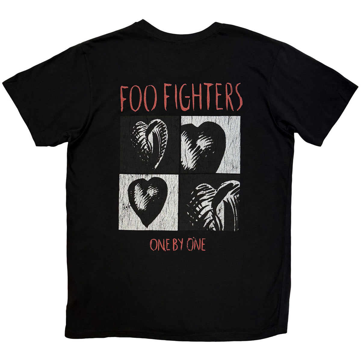 Foo Fighters Unisex Premium Carbon T-Shirt: One By One (Black) (Back Print)