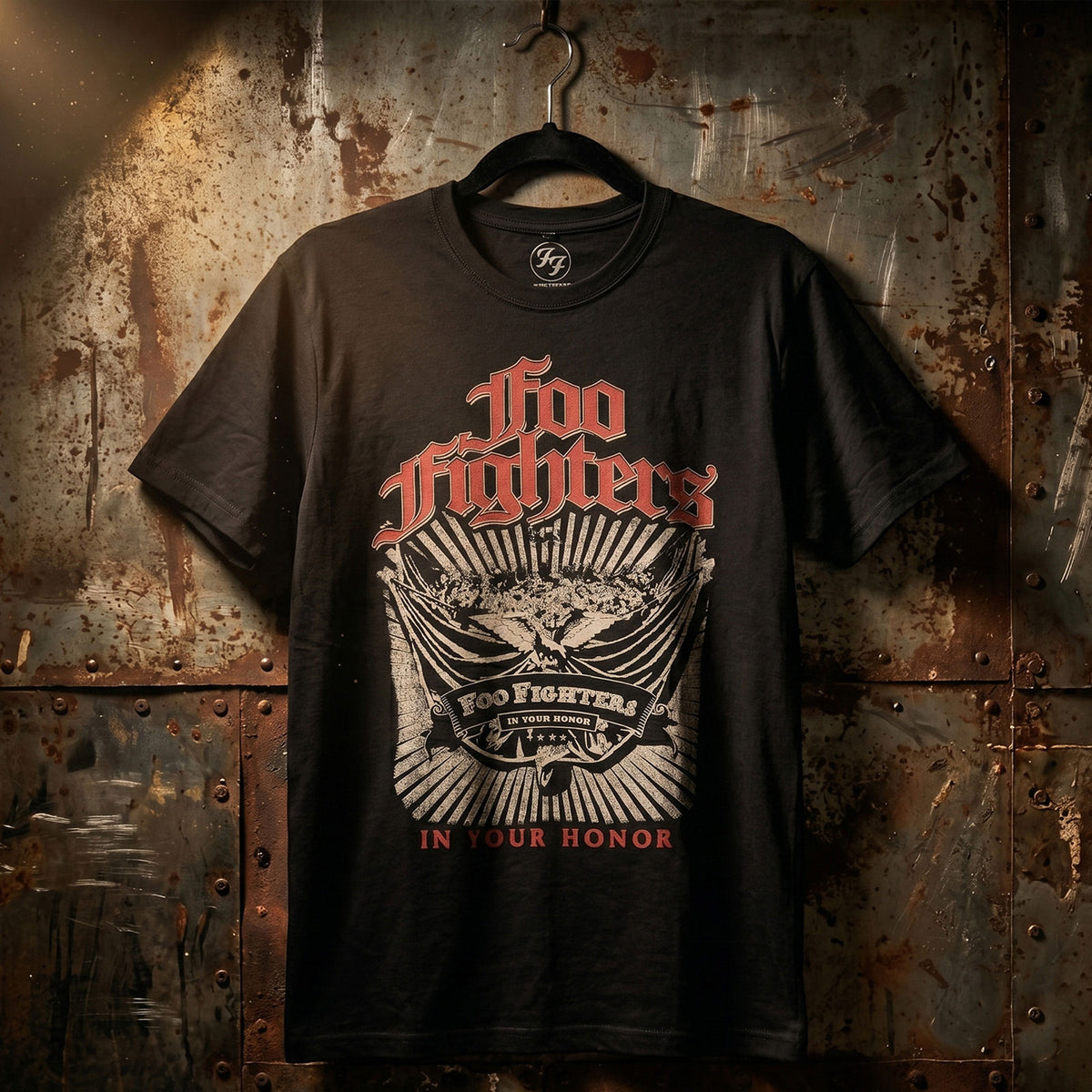 Foo Fighters Unisex Premium Carbon T-Shirt: In Your Honour (Black) (Back Print)