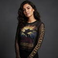 Foo Fighters: Pegasus Ladies Long Sleeve Mesh Crop Top (Black)