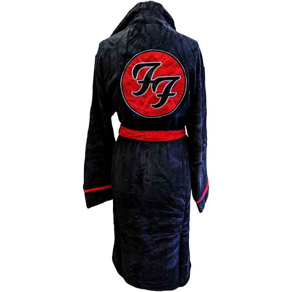 Foo Fighters Unisex Bathrobe: FF Logo (Black) (Back Print)