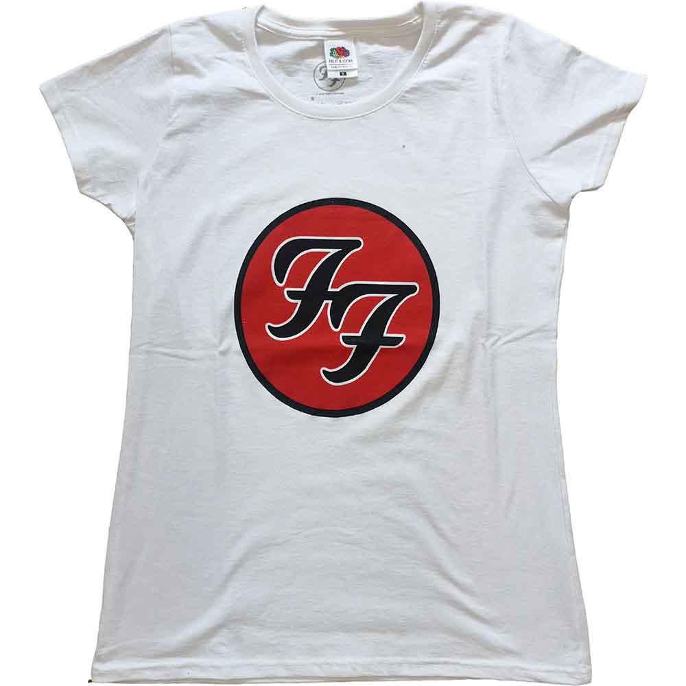 Foo Fighters Ladies T-Shirt: FF Logo (White)