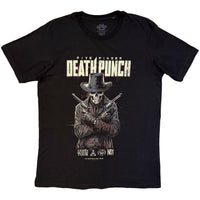 Five Finger Death Punch: Crossed Pistols Full Colour Unisex T-Shirt (Black)