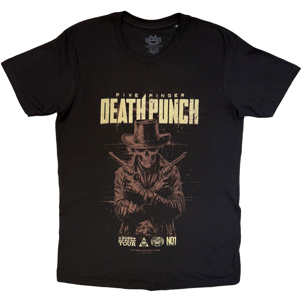 Five Finger Death Punch: Crossed Pistols Shadow Unisex T-Shirt (Black)
