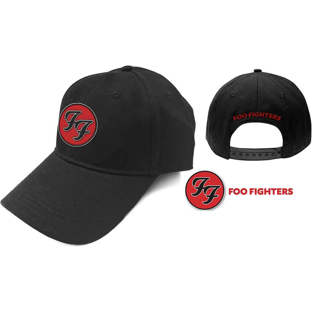 Unisex Baseball Cap Foo Fighters Red Circle Logo (Black)