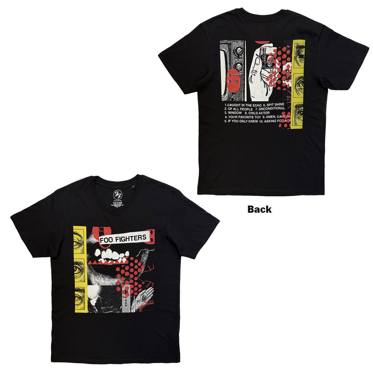 Foo Fighters: Your Favourite Toy Album Tracklist Unisex T-Shirt (Black) (Back Print)