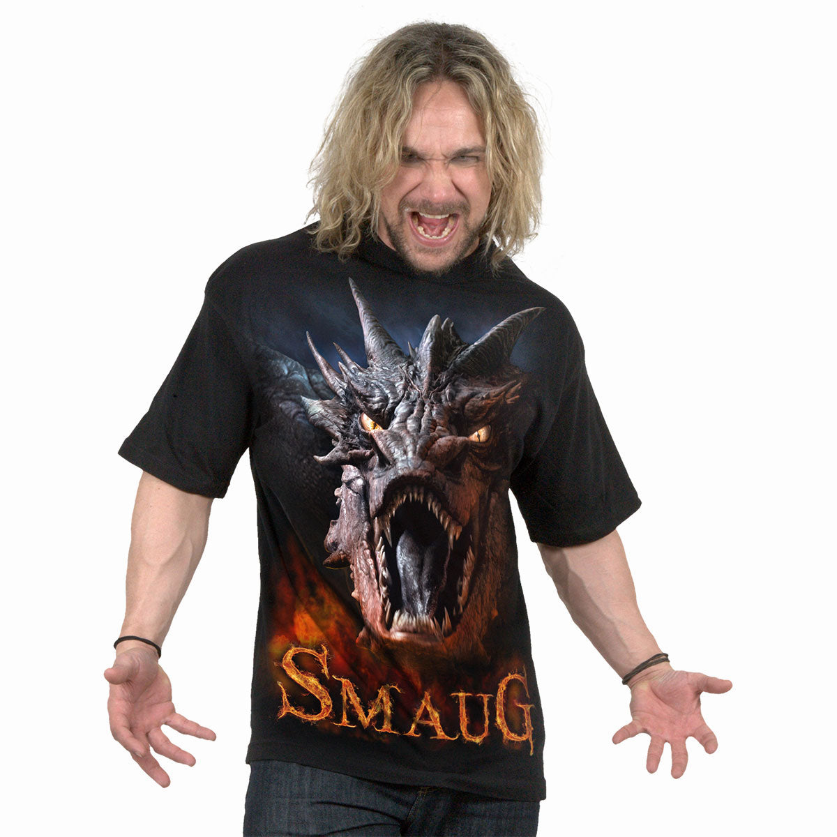 The Hobbit Unisex T-Shirt: Smaug (Black) (Back Print)