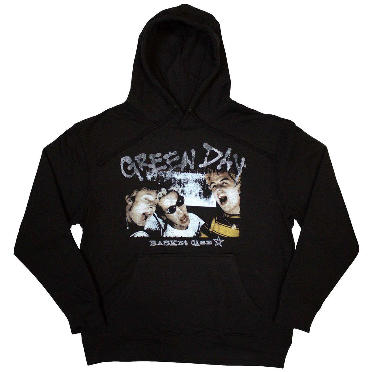 Green Day Unisex Pullover Hoodie: Basket Case Star (Black)