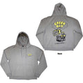 Green Day Unisex Zipped Hoodie: Longview Doodle (Grey) (Back Print)