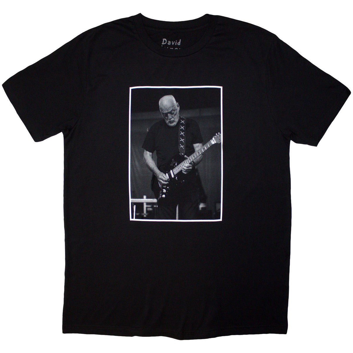 David Gilmour Unisex T-Shirt: Luck & Strange Black Cat Strat (Black) (Back Print & Ex-Tour)