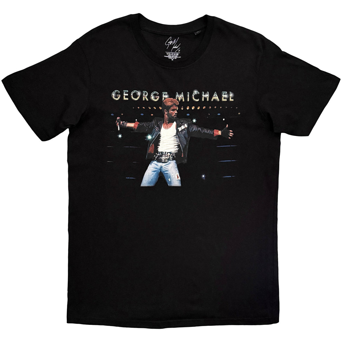 George Michael Unisex T-Shirt: George Michael On Stage (Black)