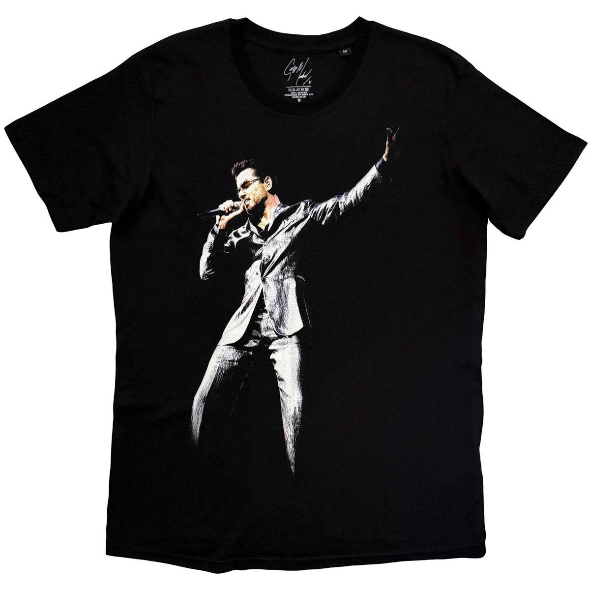 George Michael Unisex T-Shirt: Black Front (Black)