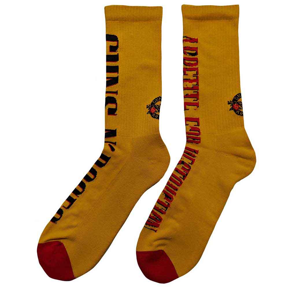 Guns N' Roses Unisex Ankle Socks: Appetite for Destruction (Yellow) (UK Size 7 - 11)