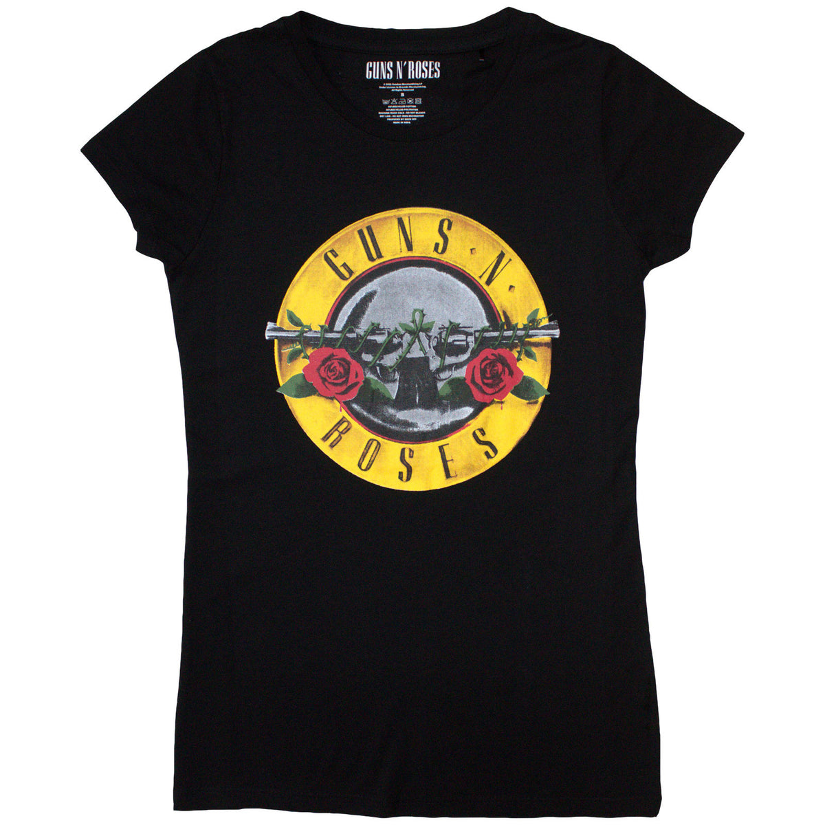 Guns N' Roses Ladies T-Shirt: Classic Bullet Logo (Black) (Skinny Fit)