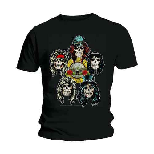 Guns N' Roses Unisex T-Shirt: Vintage Heads (Black)