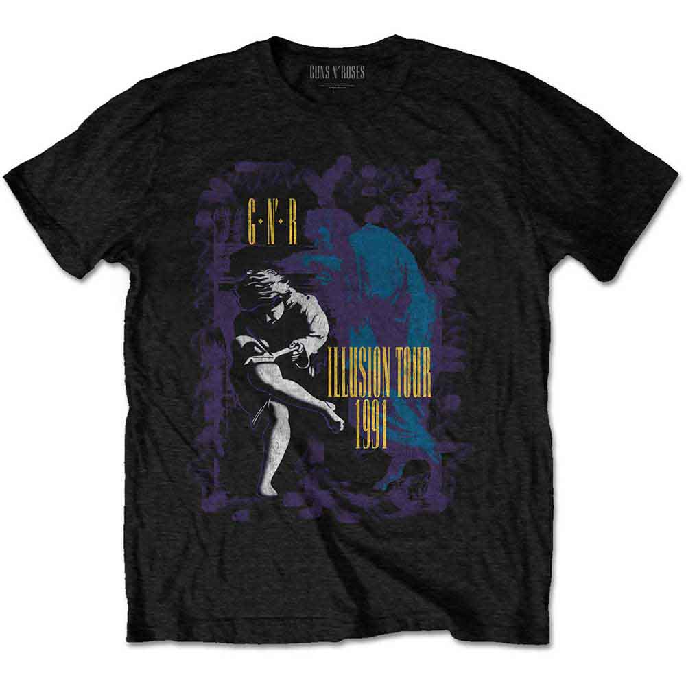 Guns N' Roses Unisex T-Shirt: Illusion Tour '91 (Black)