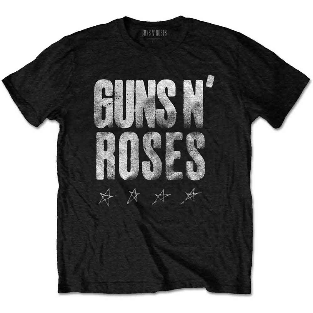 Guns N' Roses Unisex T-Shirt: Paradise City Stars (Black) (Back Print)