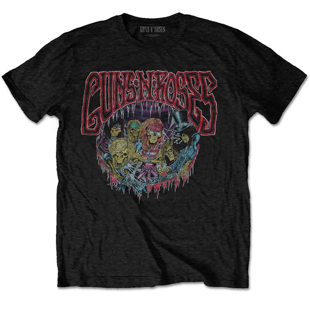 Guns N' Roses Unisex T-Shirt: Illusion Tour (Black) (Back Print)