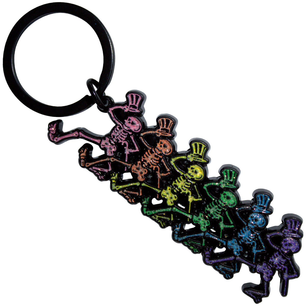 Grateful Dead Keychain: Dancing Skeletons