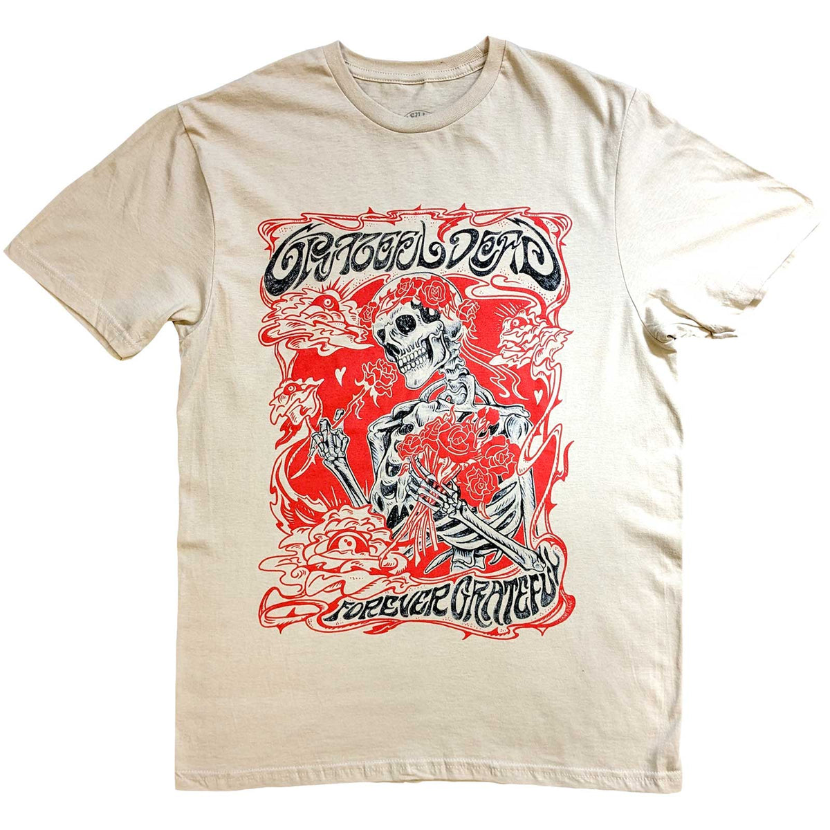 Grateful Dead Unisex T-Shirt: Forever Red Frame (Sand)