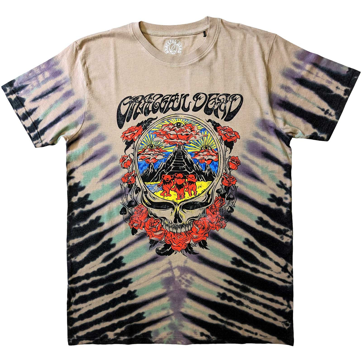 Grateful Dead Unisex T-Shirt: Eye Clouds (Sand) (Wash Collection)