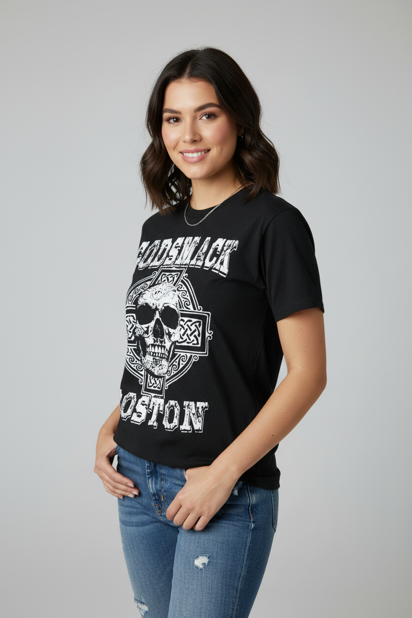 Godsmack Unisex T-Shirt: Boston Skull (Black)
