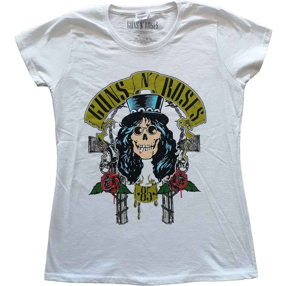 Guns N' Roses: Slash '85 Ladies T-Shirt (White)