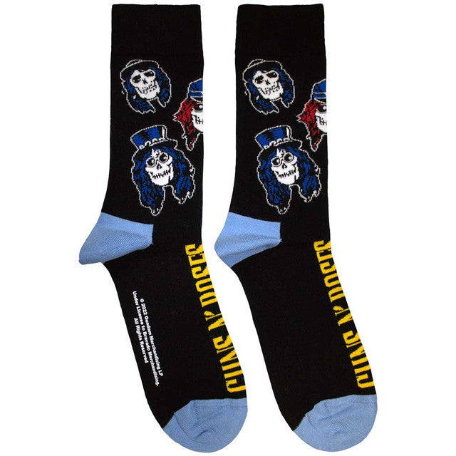 Guns N' Roses: Skulls Band Unisex Ankle Socks (Black) (UK Size 7 - 11)