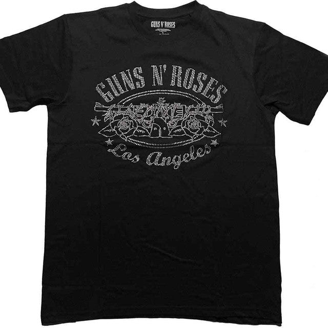 Guns N' Roses: LA Logo Unisex T-Shirt (Black) (Embellished)