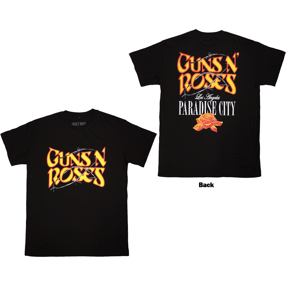 Guns N' Roses: Paradise City Unisex T-Shirt (Black) (Back Print)