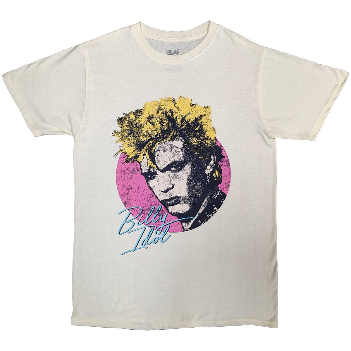 Billy Idol Unisex T-Shirt: Circle Illustration (Natural)