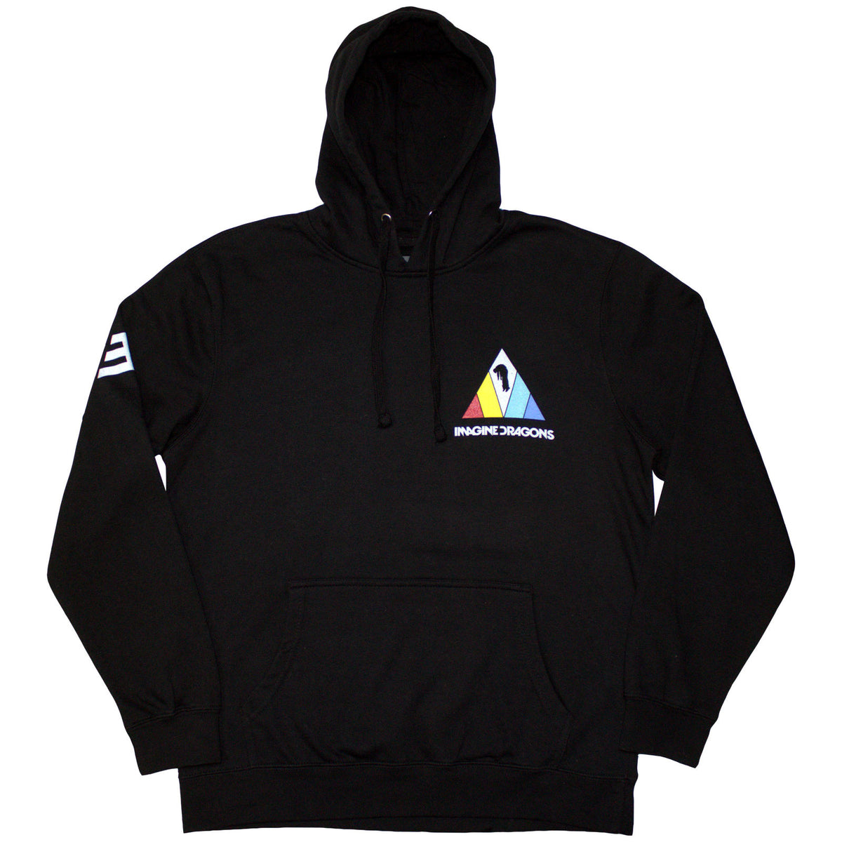 Imagine Dragons Unisex Pullover Hoodie: Triangle (Black) (Back & Sleeve Print)