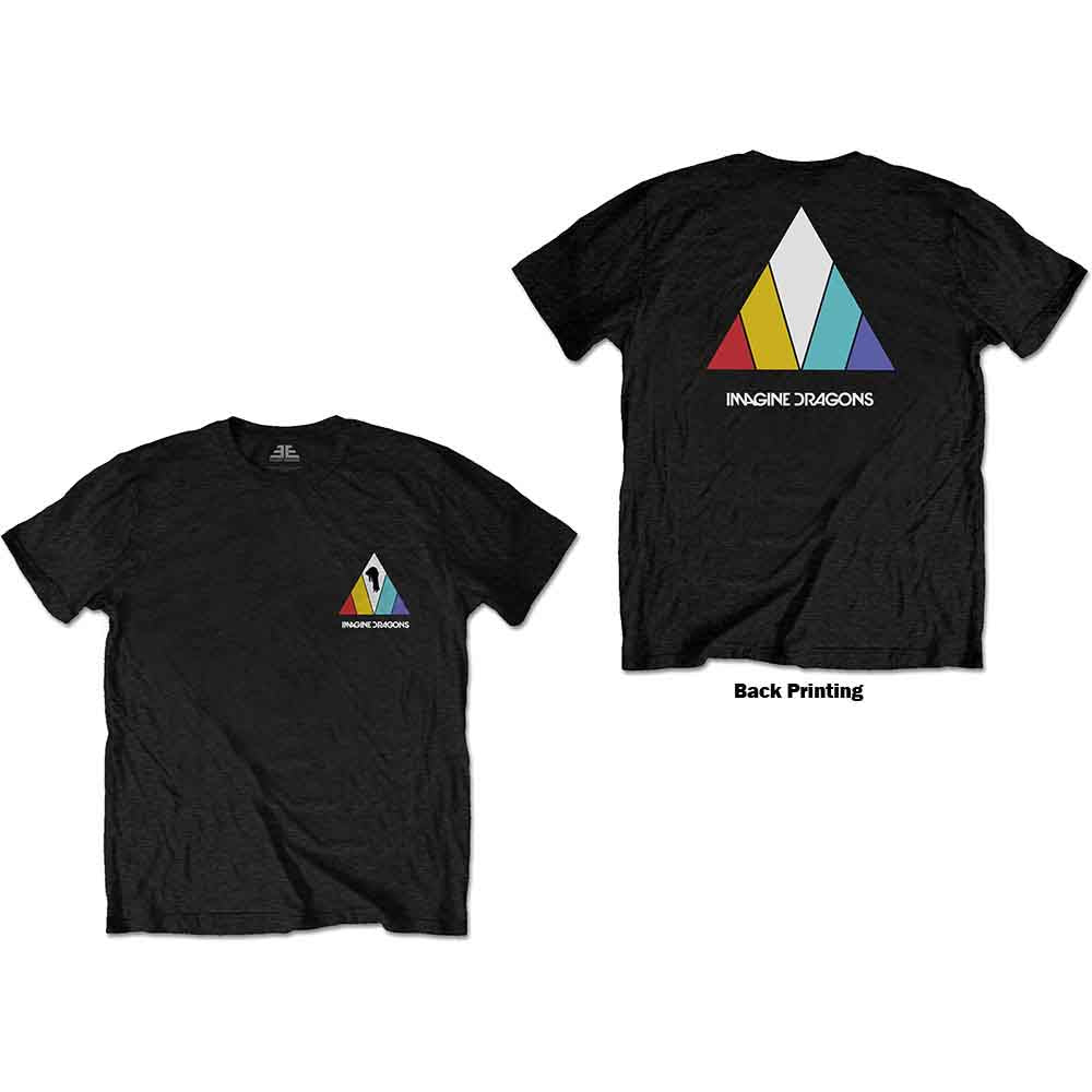 Imagine Dragons Unisex T-Shirt: Evolve Logo (Black) (Back Print)