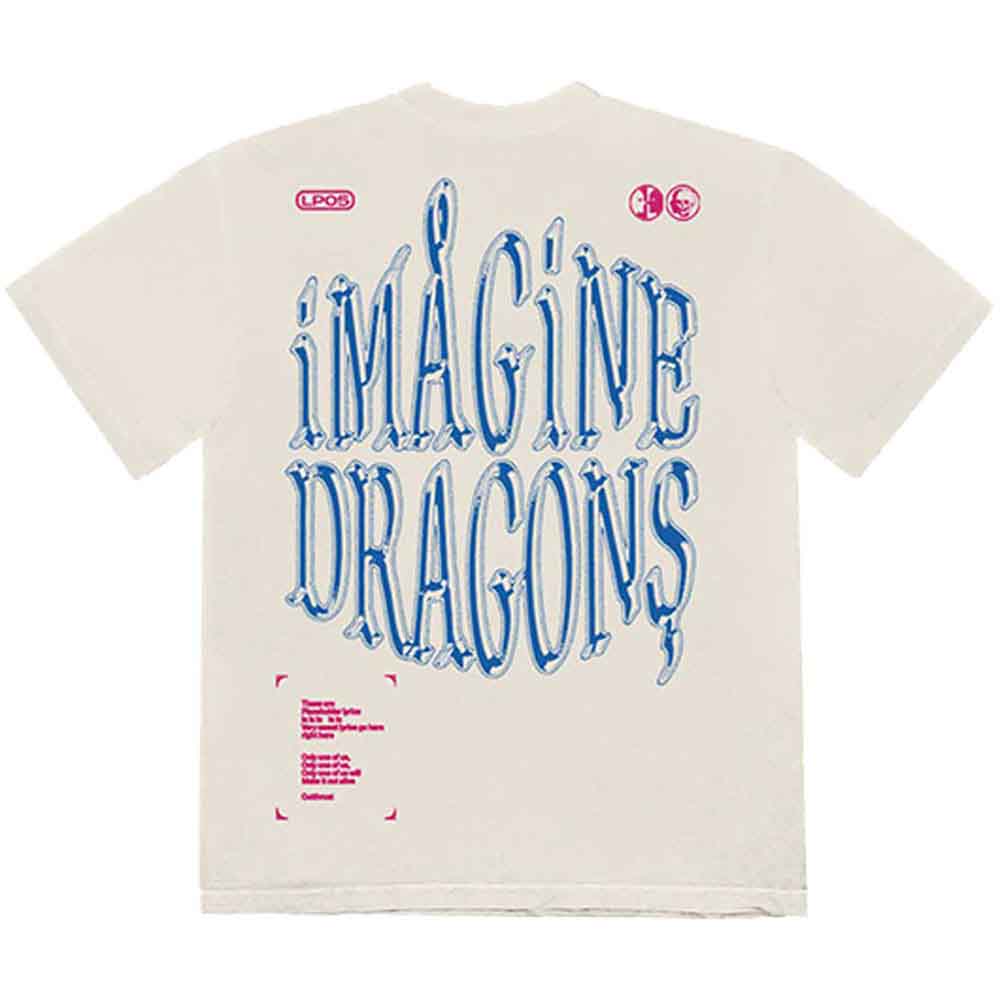 Imagine Dragons Unisex T-Shirt: Lyrics (Natural) (Back Print)