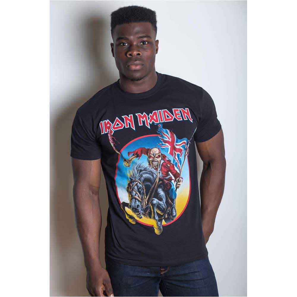 Iron Maiden Unisex T-Shirt: Euro Tour (Black) (Back Print)
