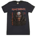 Iron Maiden Unisex T-Shirt: Senjutsu Back Cover Vertical Logo (Navy Blue)