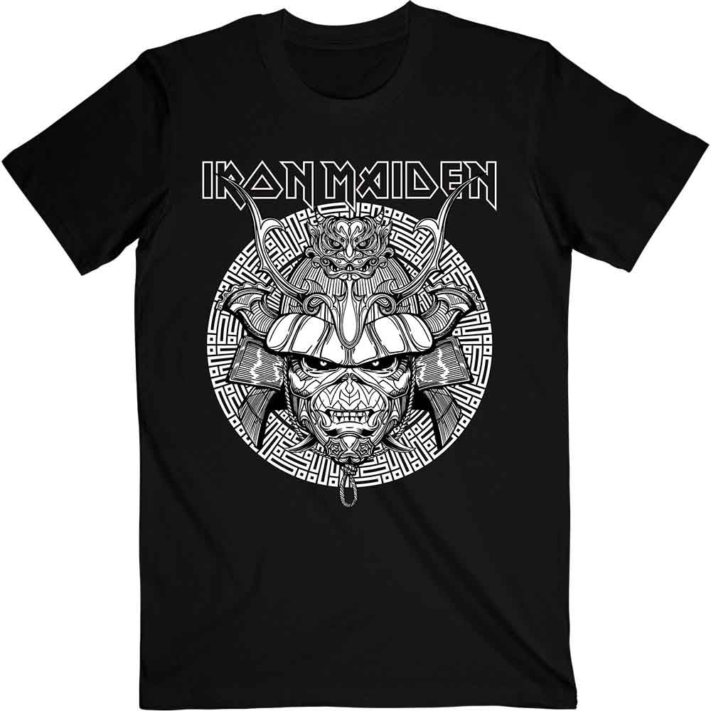 Iron Maiden Unisex T-Shirt: Senjutsu Samurai Graphic White (Black)